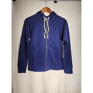 Pact Organic Cotton Women's Midnight Blue Sweatshirt Zip Up Hooded XS New